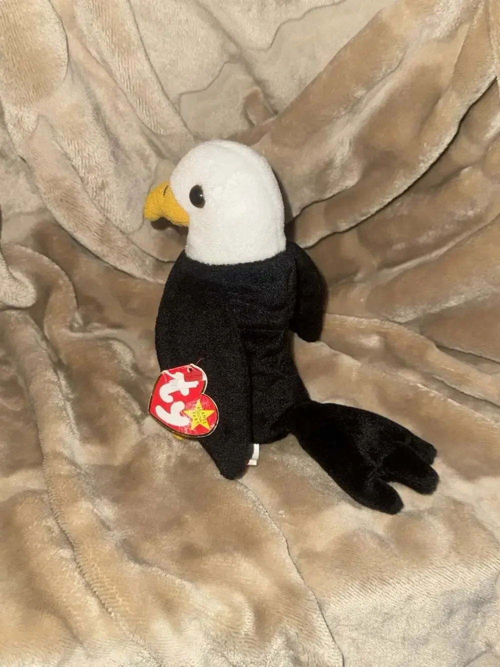 1996 Ty Beanie Baby Baldy The Bald Eagle Style 4074 DOB 2-17-1996